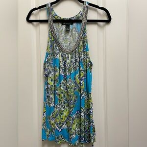 INC Turquoise Top with Sequin Embellishment